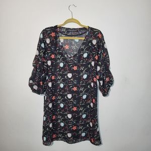 🌞 Haute Rogue Sheer Mini Dress Floral womens size large